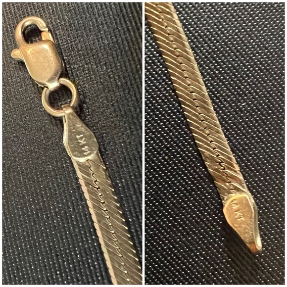 🔥🔥SUPER SALE🔥🔥PRICE FIRM✅👑14kt Solid Yellow Gold Herringbone Bracelet - Picture 8 of 13